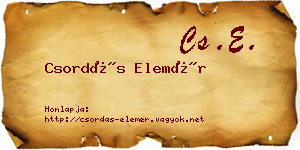 Csordás Elemér névjegykártya