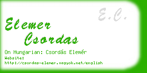 elemer csordas business card
