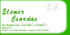 elemer csordas business card